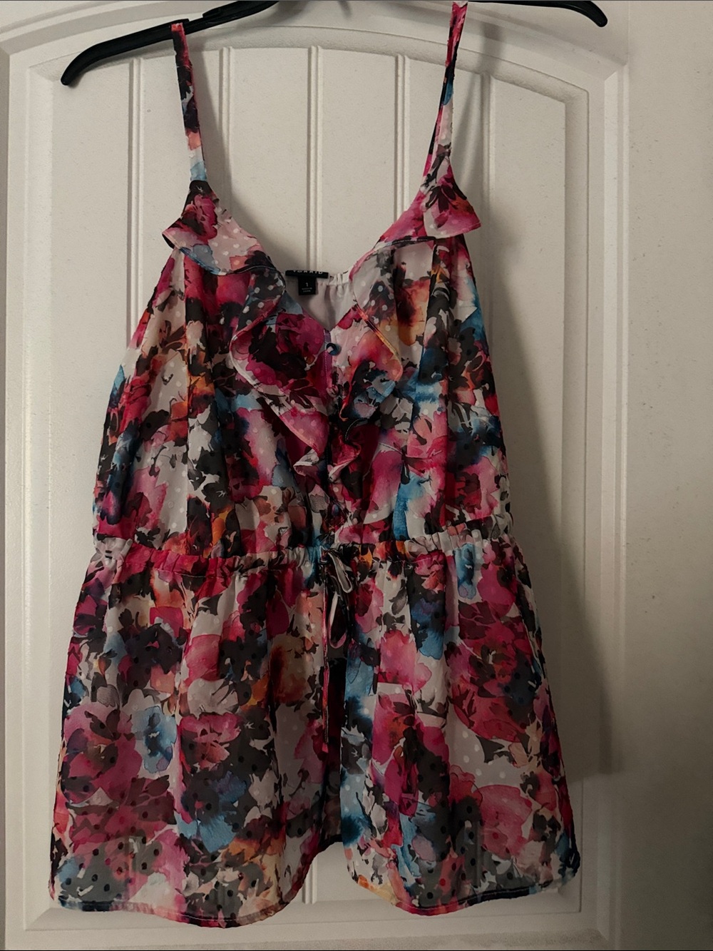torrid Floral Ruffle V-Neck Spaghetti Strap Camisole - Pink, Blue, Black